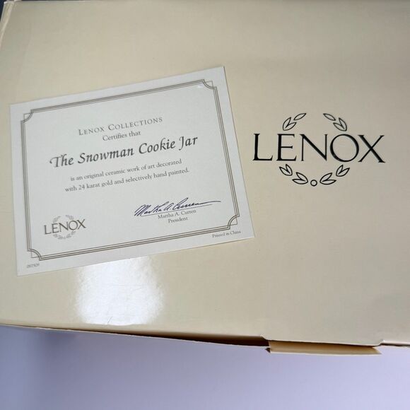 Lenox The Snowman Cookie Jar 2000 Vintage Mint Condit Original Packaging 12 In. - Picture 11 of 15